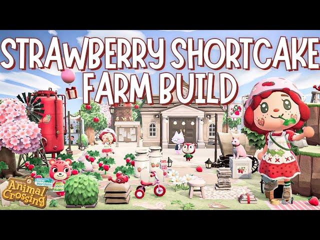 Strawberry farm at the plaza! Strawbie Shortcake themed island ACNH | Animal Crossing New Horizons