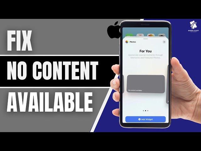 How To Fix No Content Available Photo Widget iOS (2024)