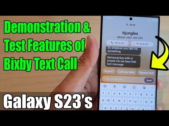 Demonstration & Test Features of BIXBY TEXT CALL on The Galaxy S23/S23+/S23 Ultra