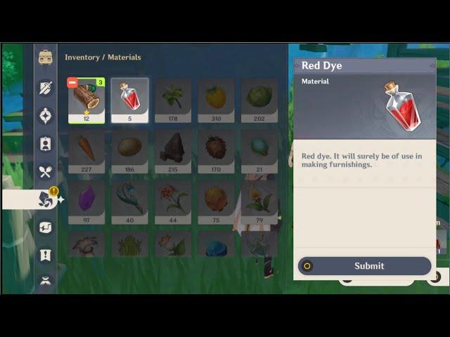 How to get Red Dye collect furniture materials quest Genshin Impact boss fight #genshinimpact