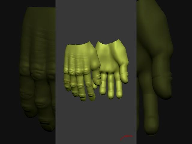 Goblin Thief hands sculpting process. #3d #characterdesign #3dmodeling