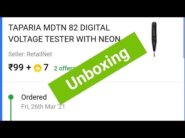 TAPARIA MDTN 82 DIGITAL VOLTAGE TESTER WITH NEON BULBS PACK OF 1 Digital Voltage Tester  #unboxing