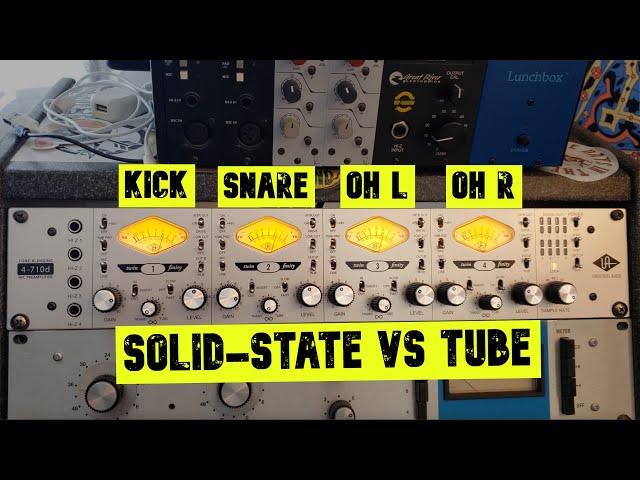 Universal Audio 4-710d Preamp DEMO:  Tube VS Solid State + 1176 Style Compression (DRUMS)