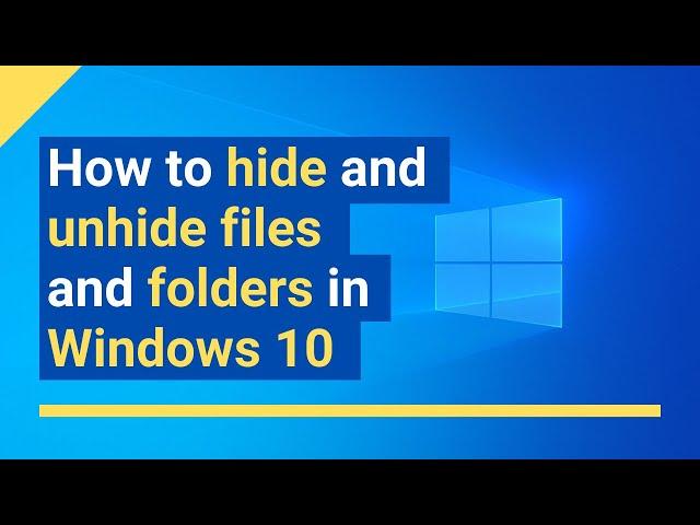 How to hide files and folders in Windows 10 using CMD (command prompt)