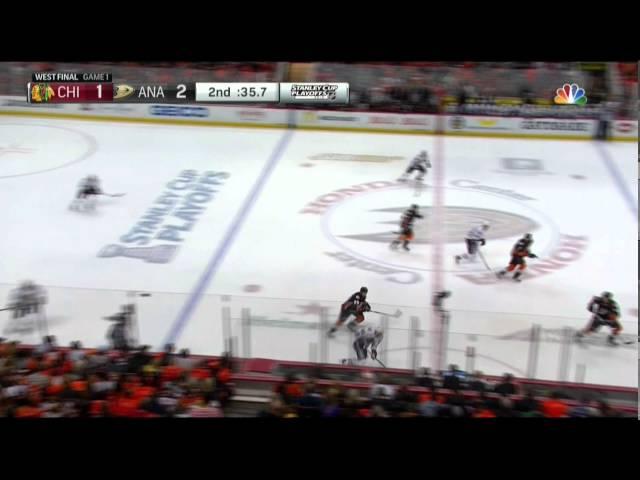 Brad Richards wrist shot goal 2-1 Chicago Blackhawks vs Anaheim Ducks May 17 2015 NHL