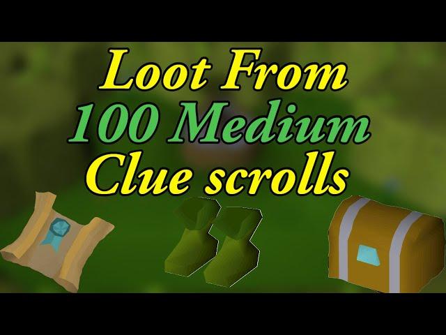 Loot From 100 Medium Clue Scrolls OSRS