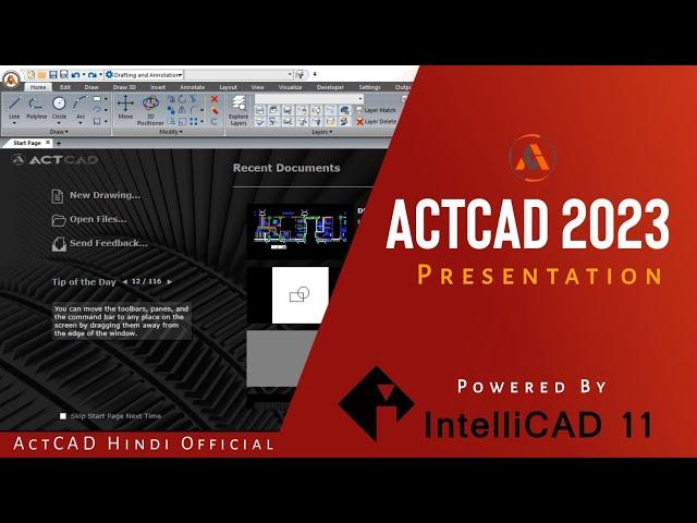 ActCAD 2023 Presentation Video | Best Budget CAD Software | HINDI