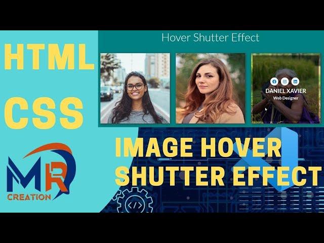 Image Hover Text Overlay shutter effect with html css  | Css div image hover