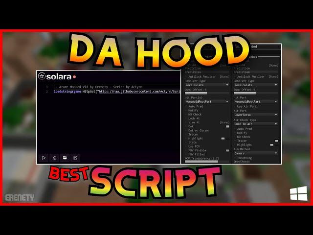 (WORKS ON SOLARA) BEST Roblox DA HOOD Script GUI - Target Aim, Anti Lock & More! (AZURE MODDED)