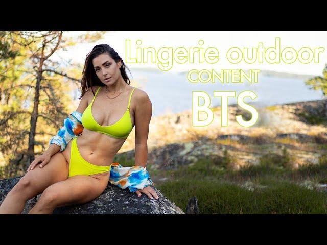 Neon Lingerie Outdoor BTS Video #lingerie #model #top