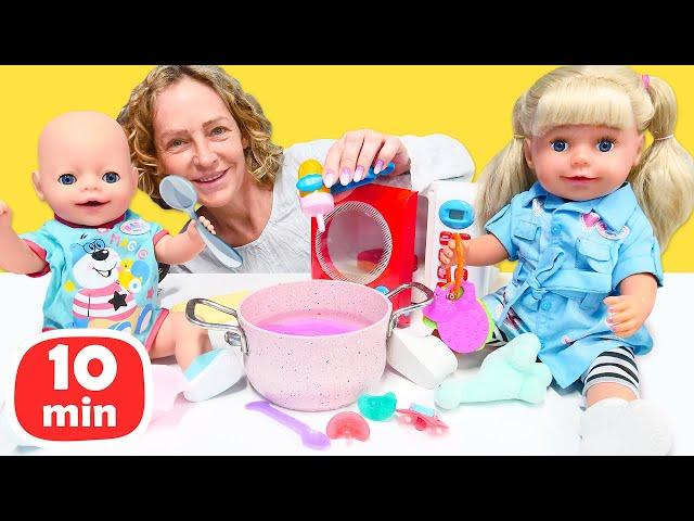 Puppen Videos für Kinder - Baby Born und Nicole Kompilation. 3 Folgen am Stück