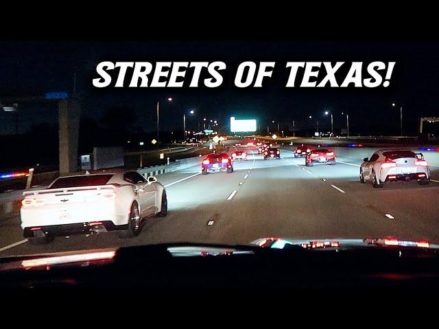 TX2K25 First Car Meet & Street Action!! Fast Cars Everywhere with COPS!