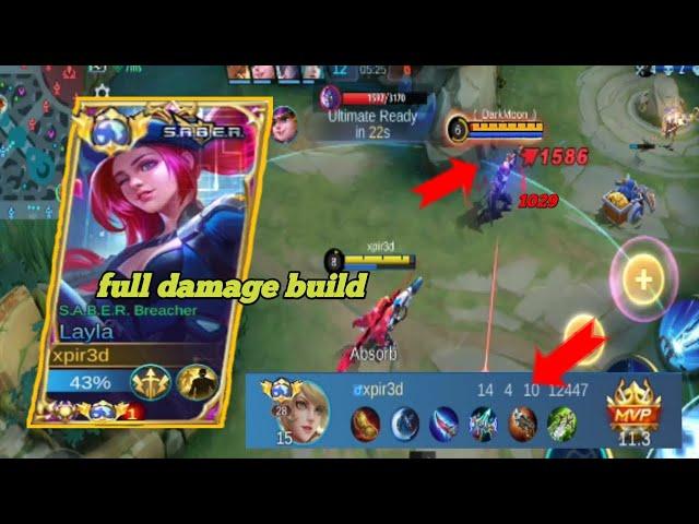 Layla full damage build | Layla new build | top global layla | Xpir3d gaming