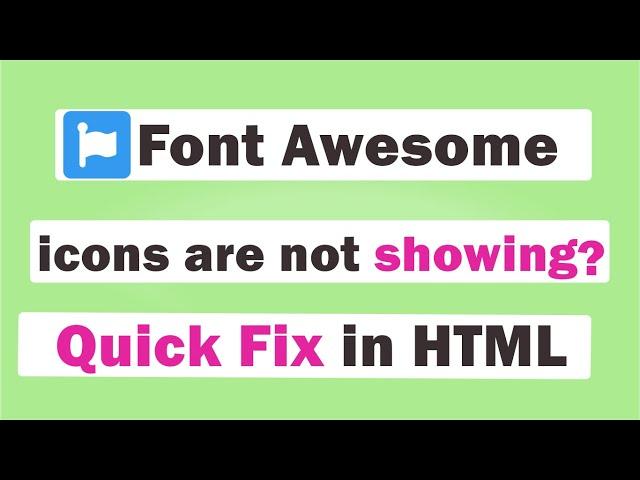 Font Awesome icons are not showing| CDN links which solve your Problem