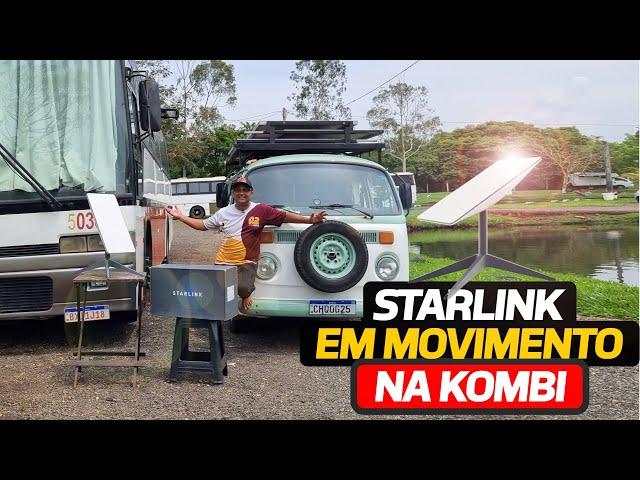 INSTALANDO STARLINK EM MOVIMENTO NA KOMBI HOME COM SUPORTE SIMPLES