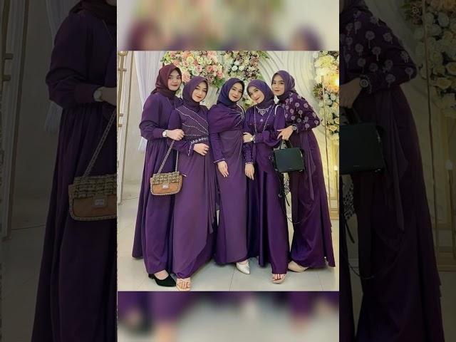 baju gamis wanita warna ungu