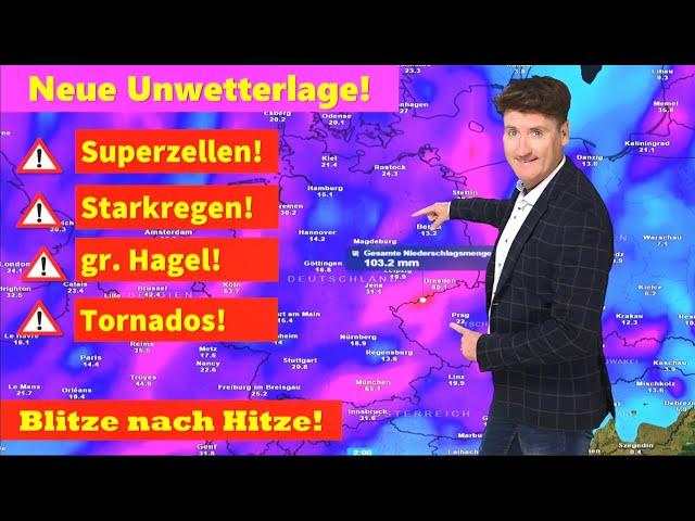 VORWARNUNG: Schwere Gewitter und Unwetter! Nach Mini-Hitze Platzregen-Gefahr, wieder etwas kühler.