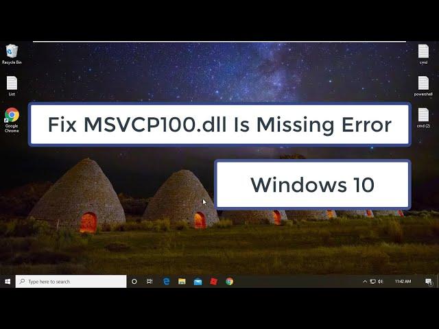 Fix MSVCP100.dll Is Missing Or Not Found Error | Windows 10