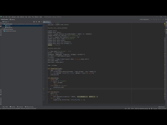 Building a Music Visualizer with python! (Full Coding video) (Comments)