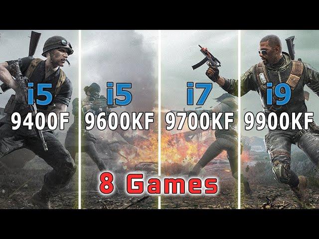 Intel i5-9400F vs i5-9600KF vs i7-9700KF vs i9-9900KF // Test in 8 Games