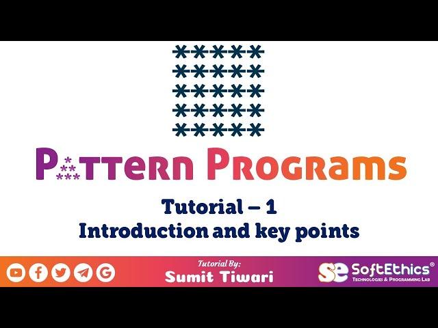 Pattern Programs Tutorial: Part 1 - Introduction to ASCII Pattern Programs and keypoints
