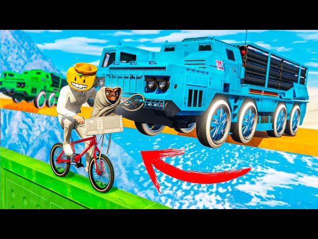 CORRE O TE ATROPELLO EN BICI! RISAS MÁXIMAS!! - GTA 5 ONLINE