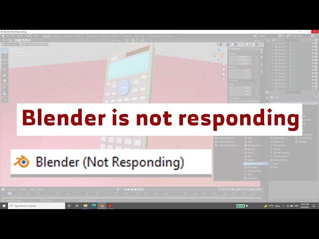 What to do when blender is not responding or freezes, here is the solution!