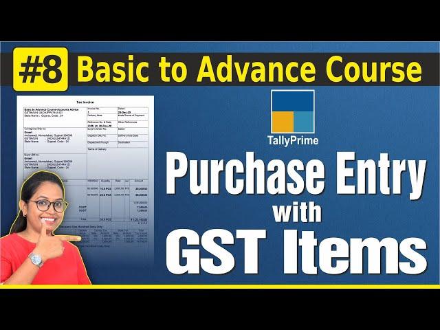 #8 Tally Prime- Purchase Entry With GST in Tally Prime | Purchase Bill Entry with Multiple GST rate