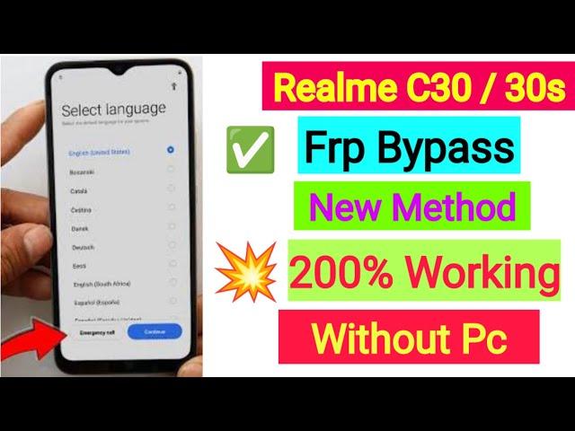 Realme C30 (RMX3581) Frp Unlock  Bypass Google Account Lock Without Pc New 2025