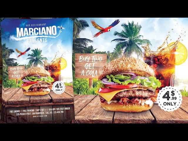 Burger Restaurant Advertising Poster/Flyer Design - Photoshop Tutorial