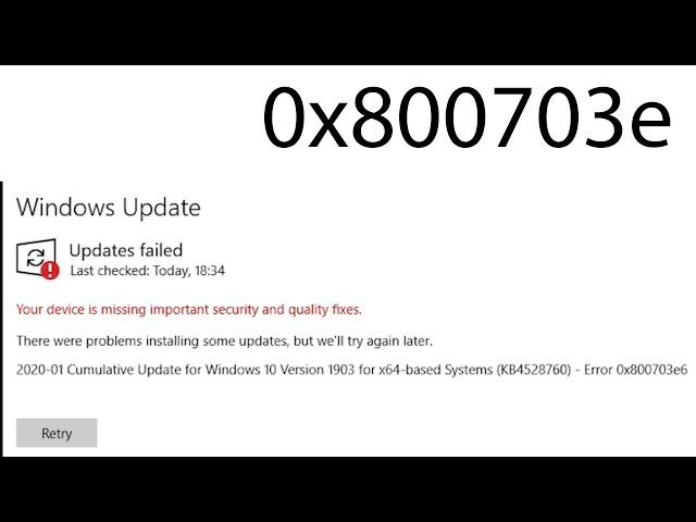 Fix Error 0x800703e6 Install Upgrade Failed Tutorial