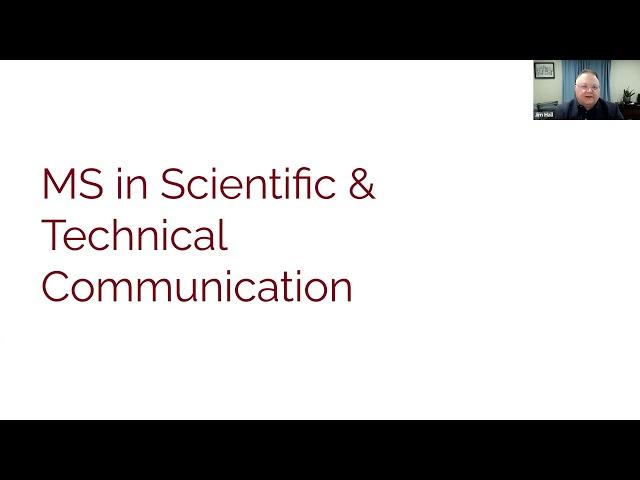 Certificate and MS Programs in Scientific and Technical Communication | Virtual Information Session