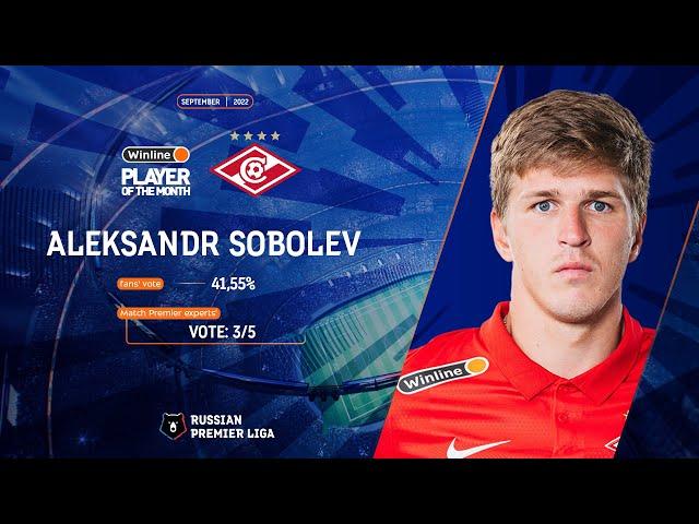 Aleksandr Sobolev is the best Player of September 2022 | RPL 2022/23