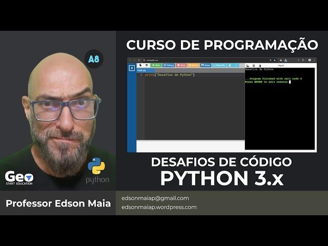 Curso de Programação Aula 08 Programando em Python 3 Desafios + Repositório