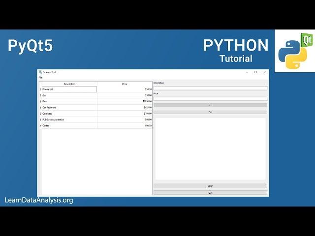 PyQt5 Tutorial | Expense Data Entry Form Tutorial (Code Included)