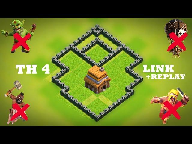 Town Hall 4 (TH4) FARMING/TROPHY Base | COPY LINK | NEW BEST - Clash of Clans