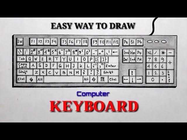 Easy way to draw computer keyboard/ How to draw keyboard step by very easy