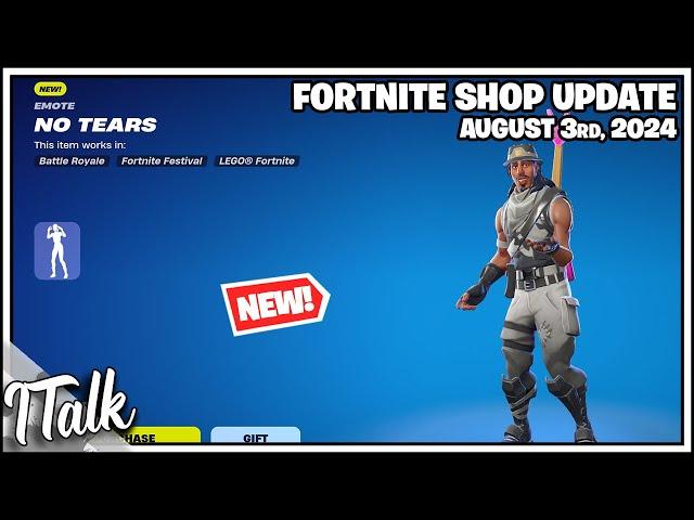 *NEW* NO TEARS EMOTE! Fortnite Item Shop [August 3rd, 2024] (Fortnite Chapter 5)