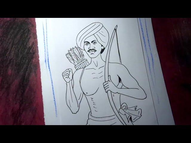 Birsa munda photo / Indian Freedom Fighter BIRSA MUNDA / birsa munda ka chitra / birsa munda drawing