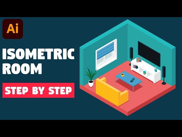 Isometric room | Illustrator CC tutorial (STEP BY STEP)