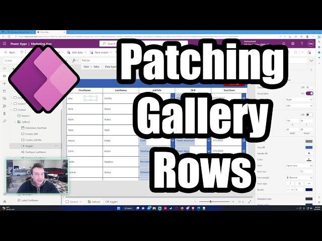 How to Patch All Gallery Row Data in Power Apps With a Button | Excel Like Grid | 2023 Tutorial