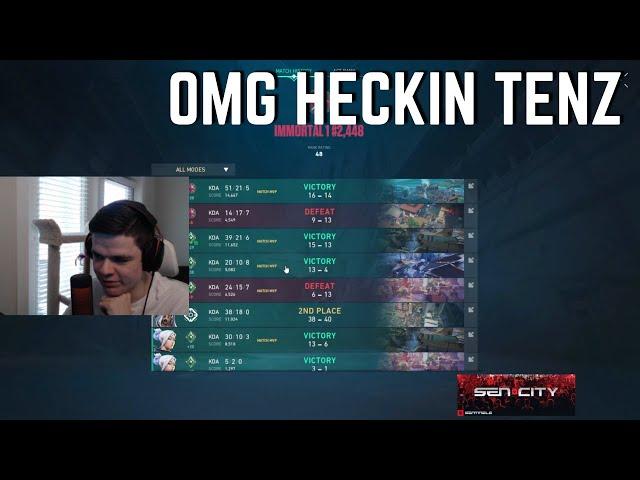 SEN SicK REACTS to TENZ Match HISTORY | VALORANT Clips