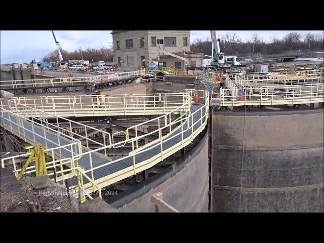 Lock 7 drained, winter maintenance underway, Welland Canal (Feb 29, 2024)