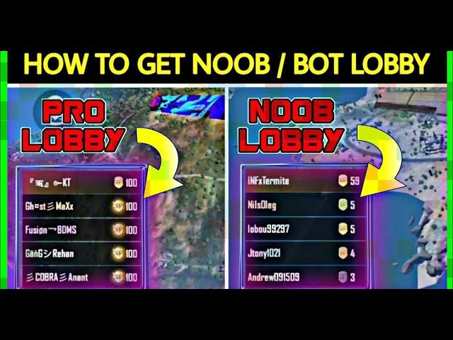  HOW TO GET NOOB LOBBY EVERYTIME IN PUBG MOBILE  20+ KILLS IN EVERY MATCH