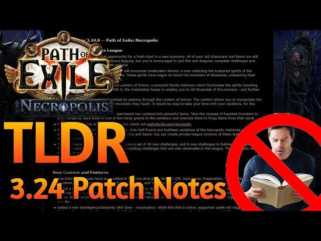 Path of Exile 3.24 Changes Patch Notes TLDR