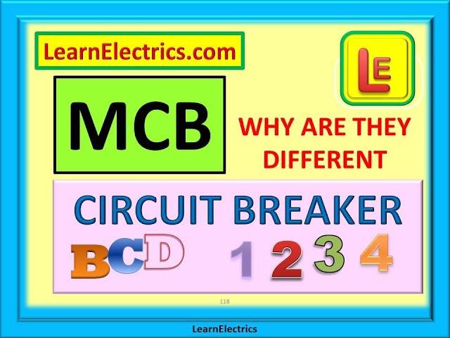MCB – Circuit Breaker Selection – Types B - C - D and Types 1 - 2 – 3 - 4