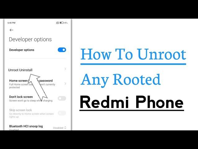 How To Unroot Any Rooted Redmi Mobile