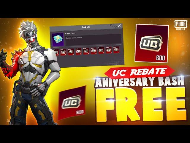 HOW TO GET 600 UC REBATE FOR FREE | ANNIVERSARY BASH EVENT | PUBGM