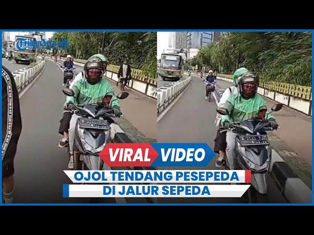 Viral Driver Ojol Tendang Pesepeda di Jalur Sepeda