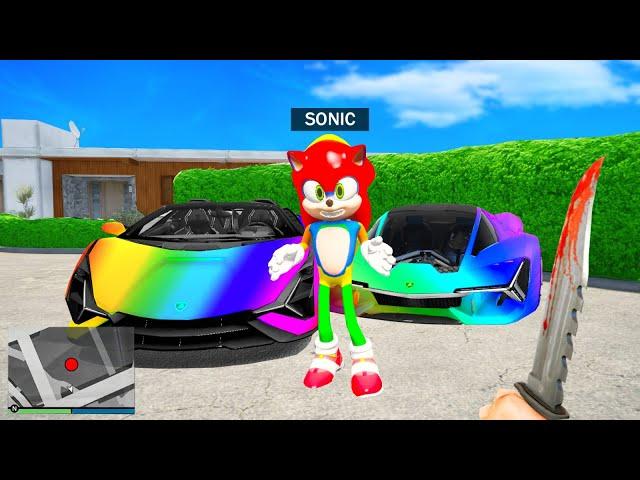 Ich KLAUE alle REGENBOGEN-SONIC AUTOS in GTA 5 RP!